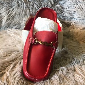 Authentic coach slipper flat shoes / red/ like new